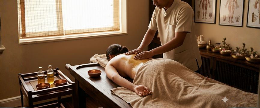 Ayurvedic pain relief massage for back and joint pain in Shahdara