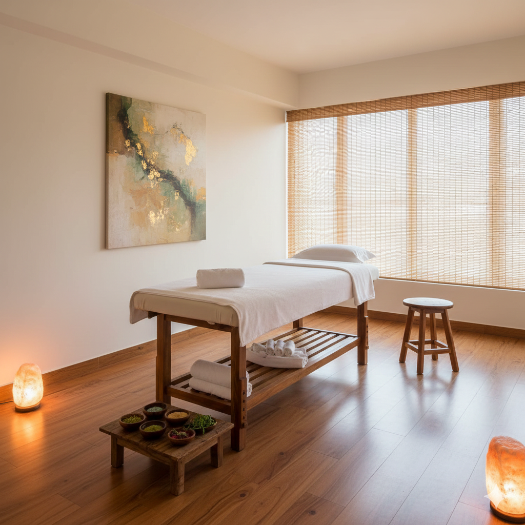 Private Ayurvedic Therapy Room at Best Spa in Chandigarh | Spa Hibiscus India