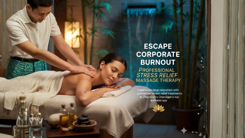 Professional stress relief massage therapy at Hibiscus Spa Chandigarh for corporate professionals